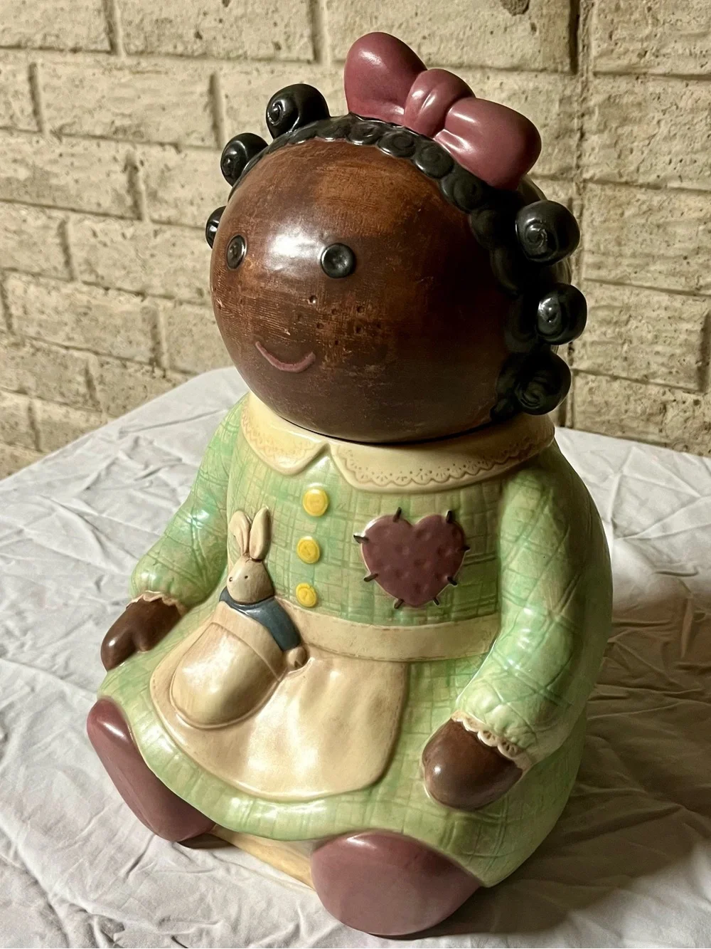 Vintage Treasure Craft Spice Rag Doll Ceramic Cookie Jar Kitchen Decor 14